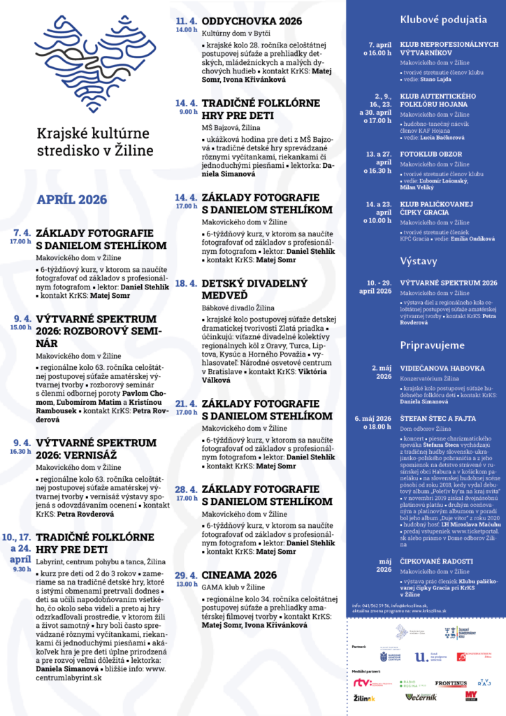 Program KrKS ZA - apríl 2026